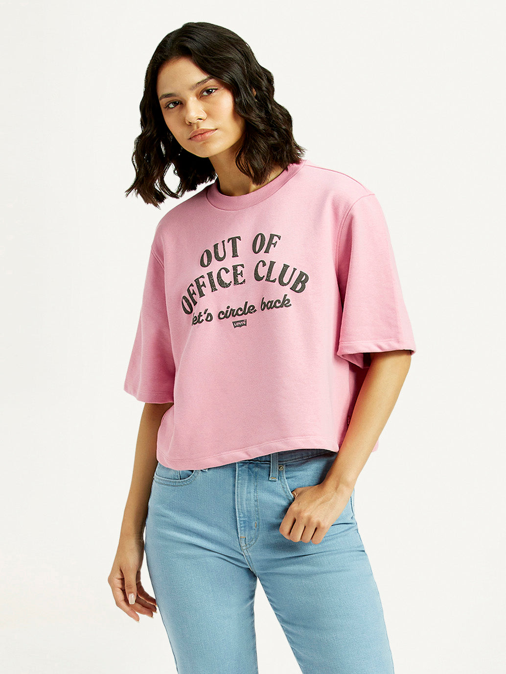 Women's Typographic Print Relaxed Fit T-shirt - Styleshot View