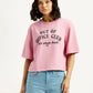 Women's Typographic Print Relaxed Fit T-shirt - Front View