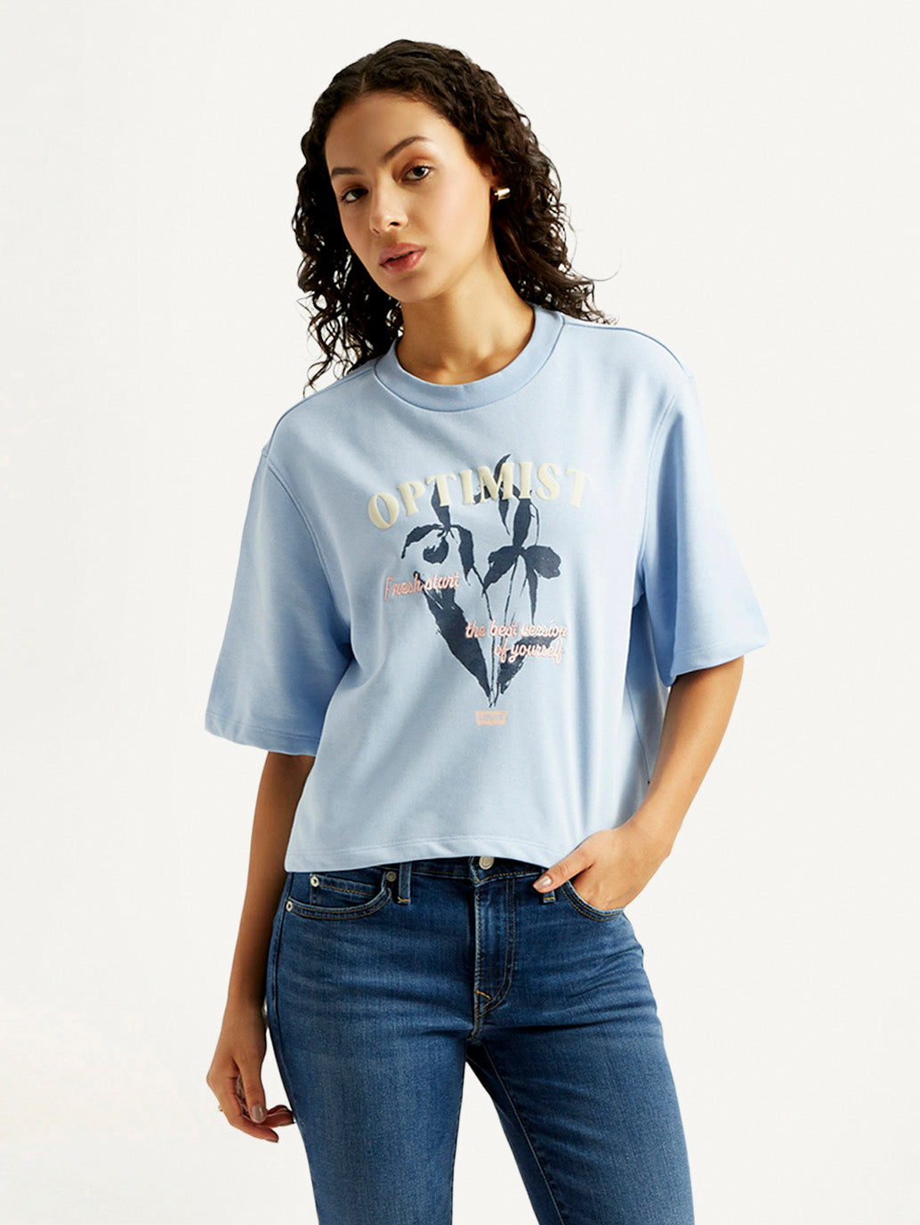 Women's Graphic Print Boxy T-shirt - Styleshot View