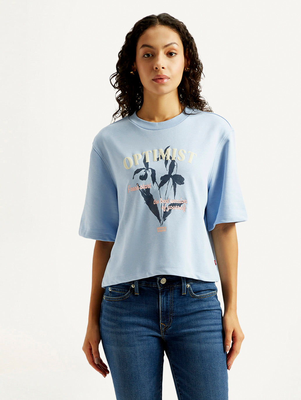 Women's Graphic Print Boxy T-shirt - Front View