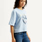 Women's Graphic Print Boxy T-shirt - Side View