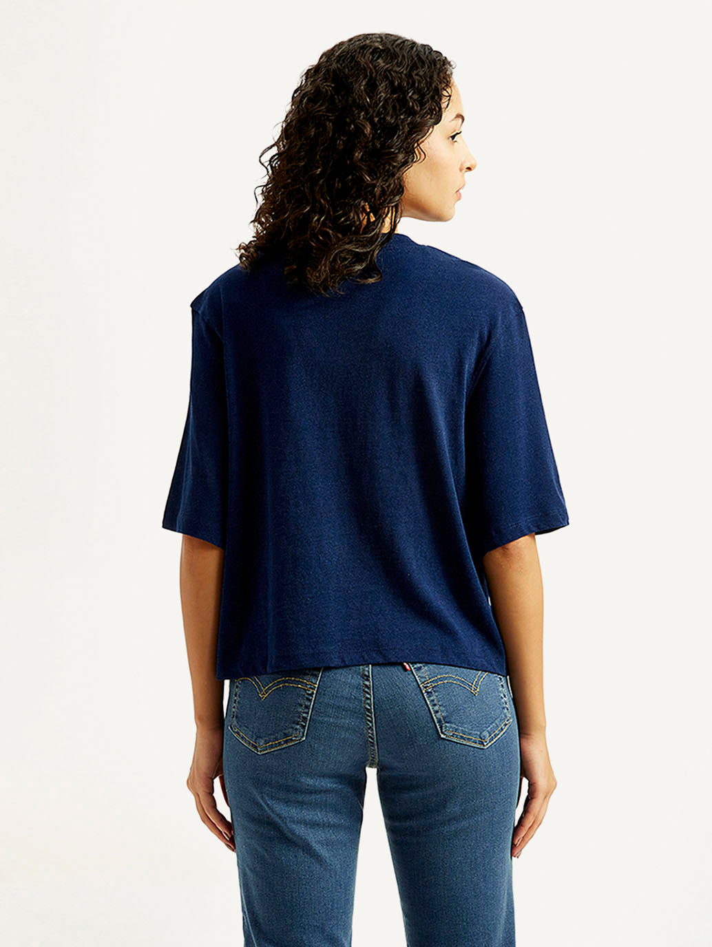 Women's Brand Logo Boxy T-shirt - Back View