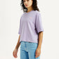 Women's Graphic Print Purple Relaxed Fit T-shirt - Elevated View