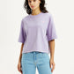Women's Graphic Print Purple Relaxed Fit T-shirt - Styleshot View