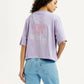 Women's Graphic Print Purple Relaxed Fit T-shirt - Back View
