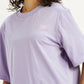 Women's Graphic Print Purple Relaxed Fit T-shirt - Detail View