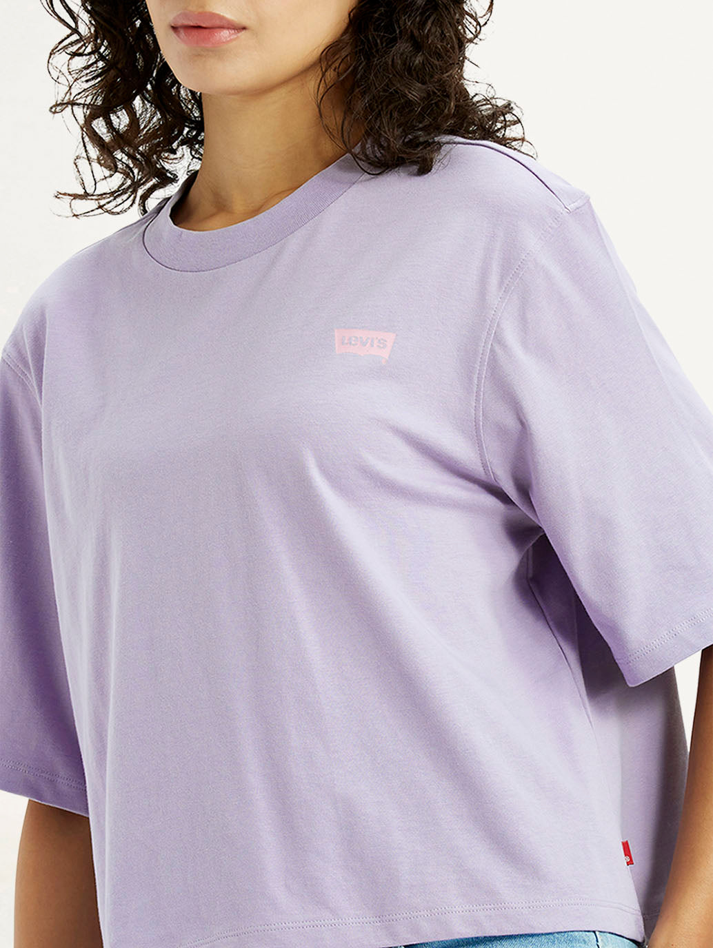 Women's Graphic Print Purple Relaxed Fit T-shirt - Detail View