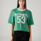 Women's Typography Printed Relaxed Fit T-Shirt - Front View