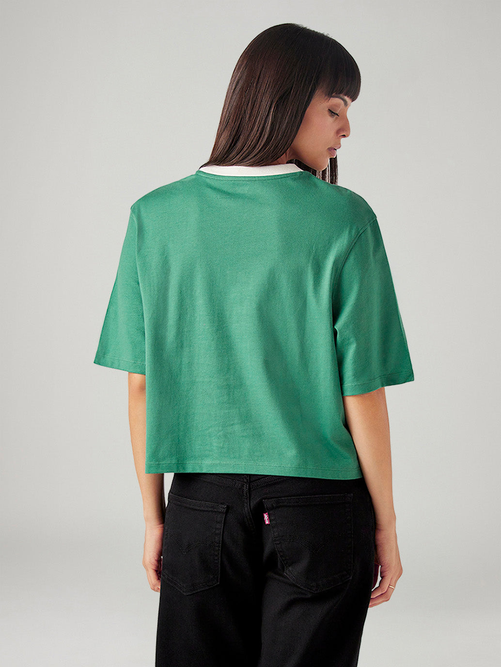 Women's Typography Printed Relaxed Fit T-Shirt - Back View