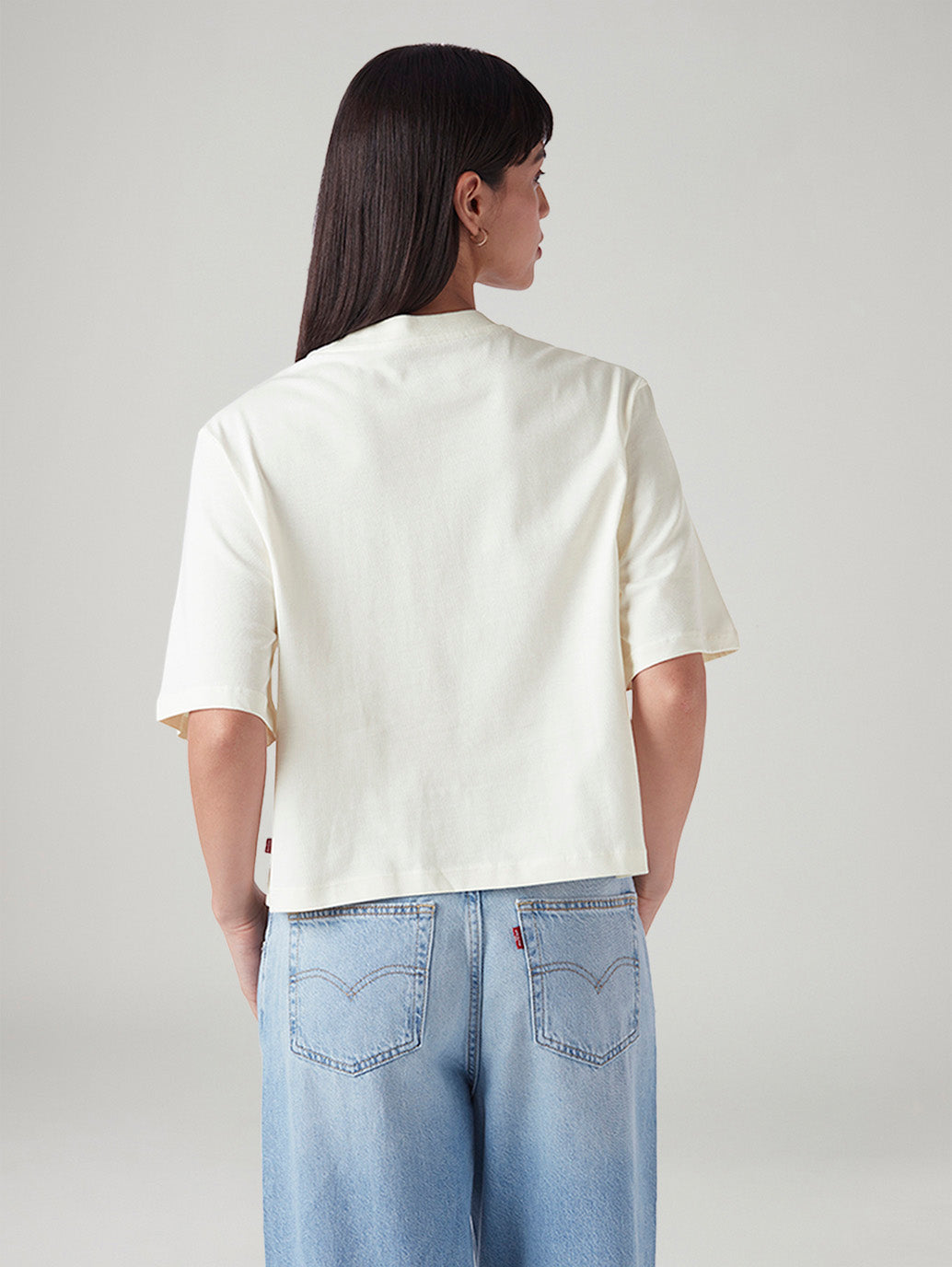 Women's Embroidered Relaxed Fit T-Shirt - Back View