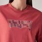 Women's Rust Relaxed Fit Embroidery T-Shirt - Detail View