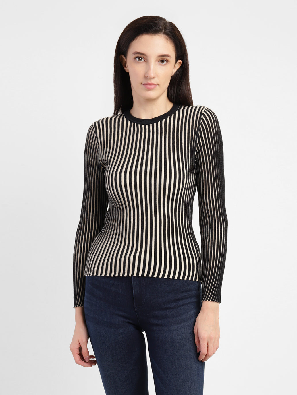 Women's Striped Crew Neck Top