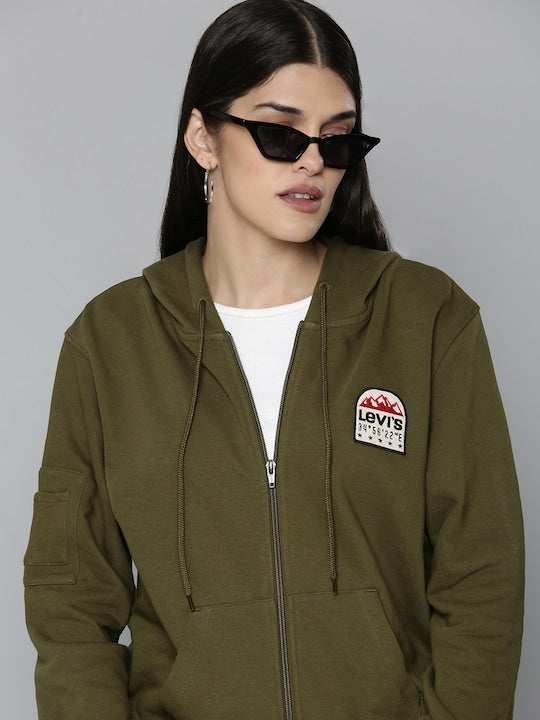 Women's Solid Hooded Sweatshirt