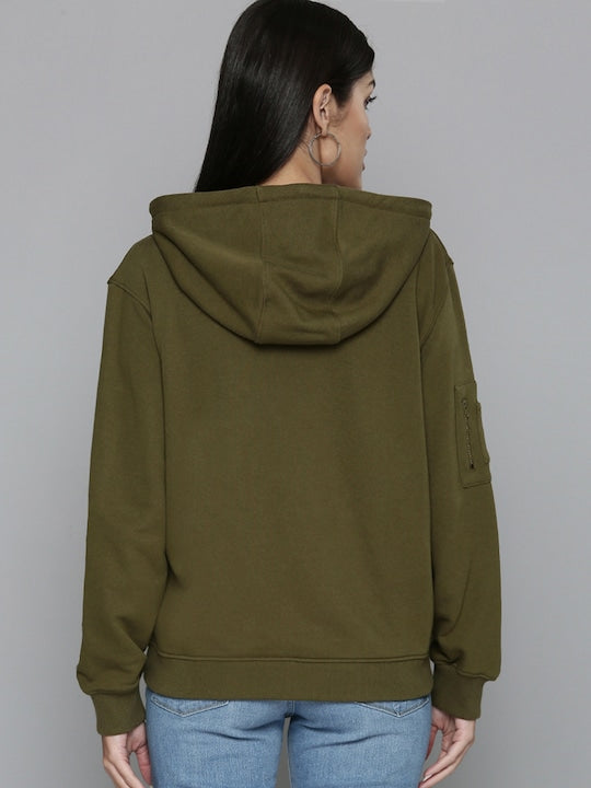 Women's Solid Hooded Sweatshirt