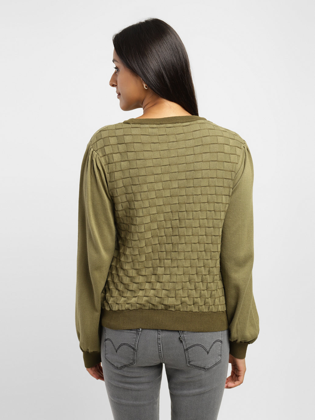 Women's Textured Round Neck Sweater
