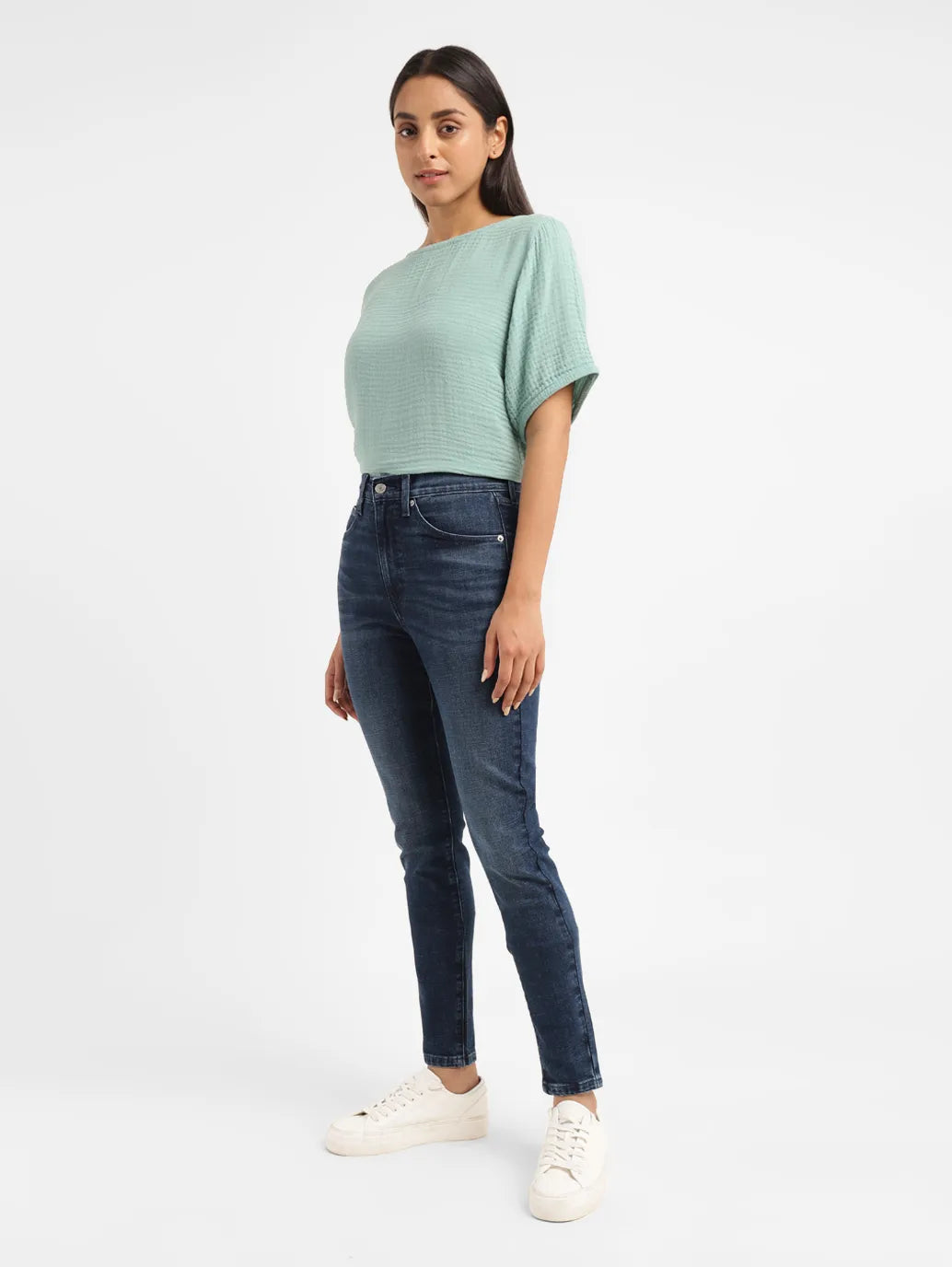 Women's 314 Blue Straight Fit Mid Rise Jeans