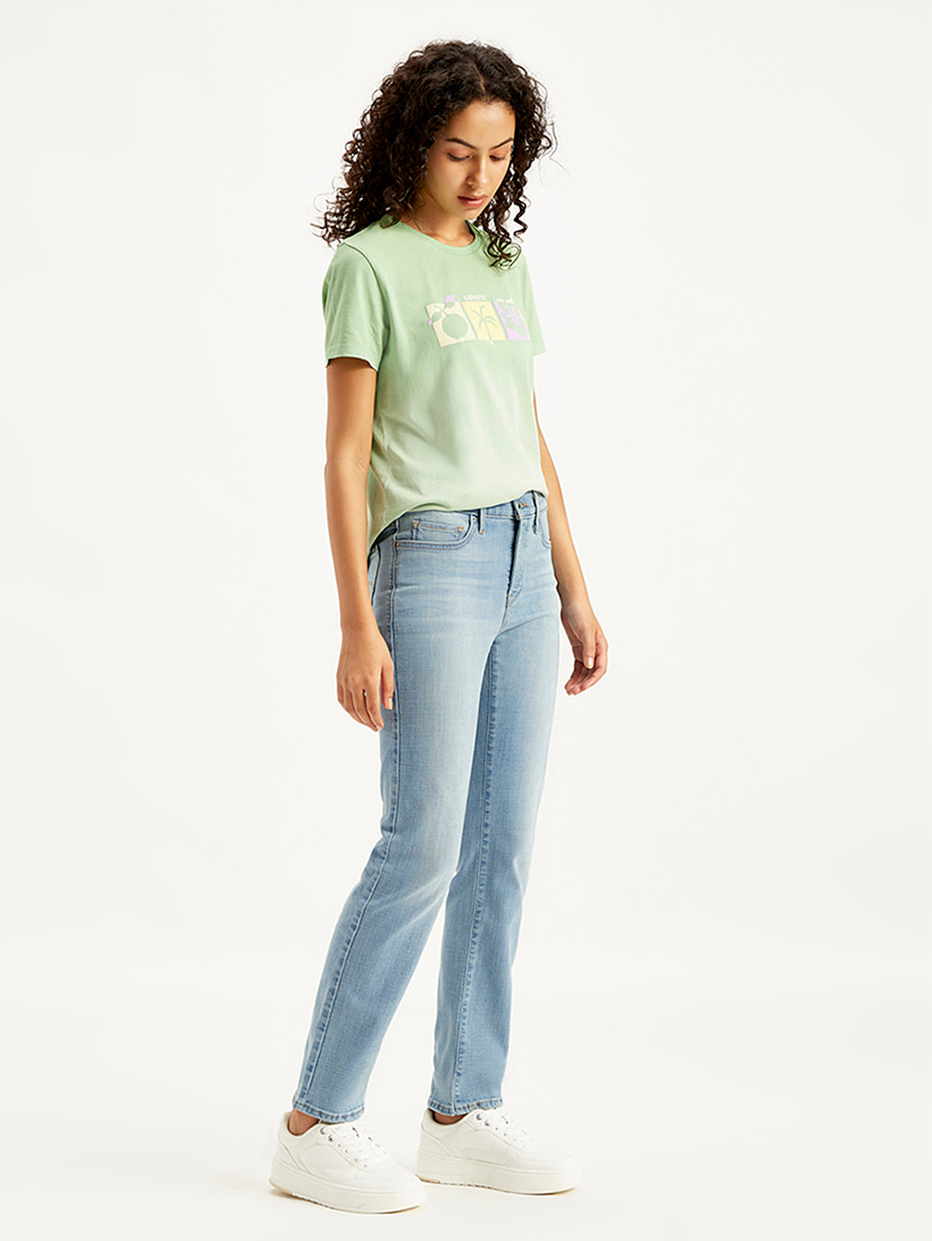Women's 314 Blue Straight Fit High Rise Jeans
