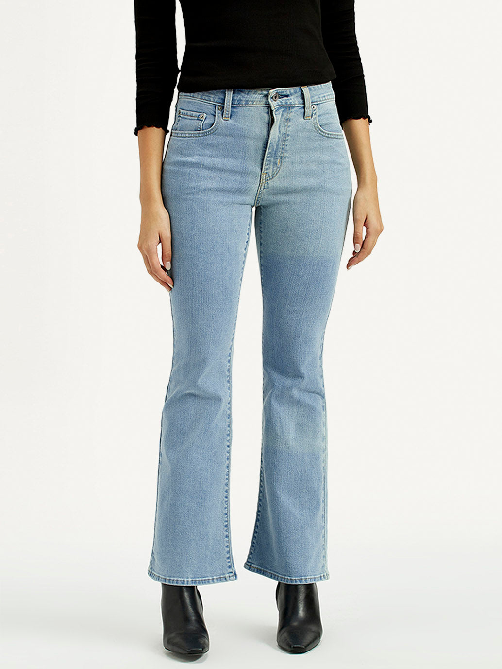 Women's 726 Light Indigo Flared Fit High Rise Jeans - Front View