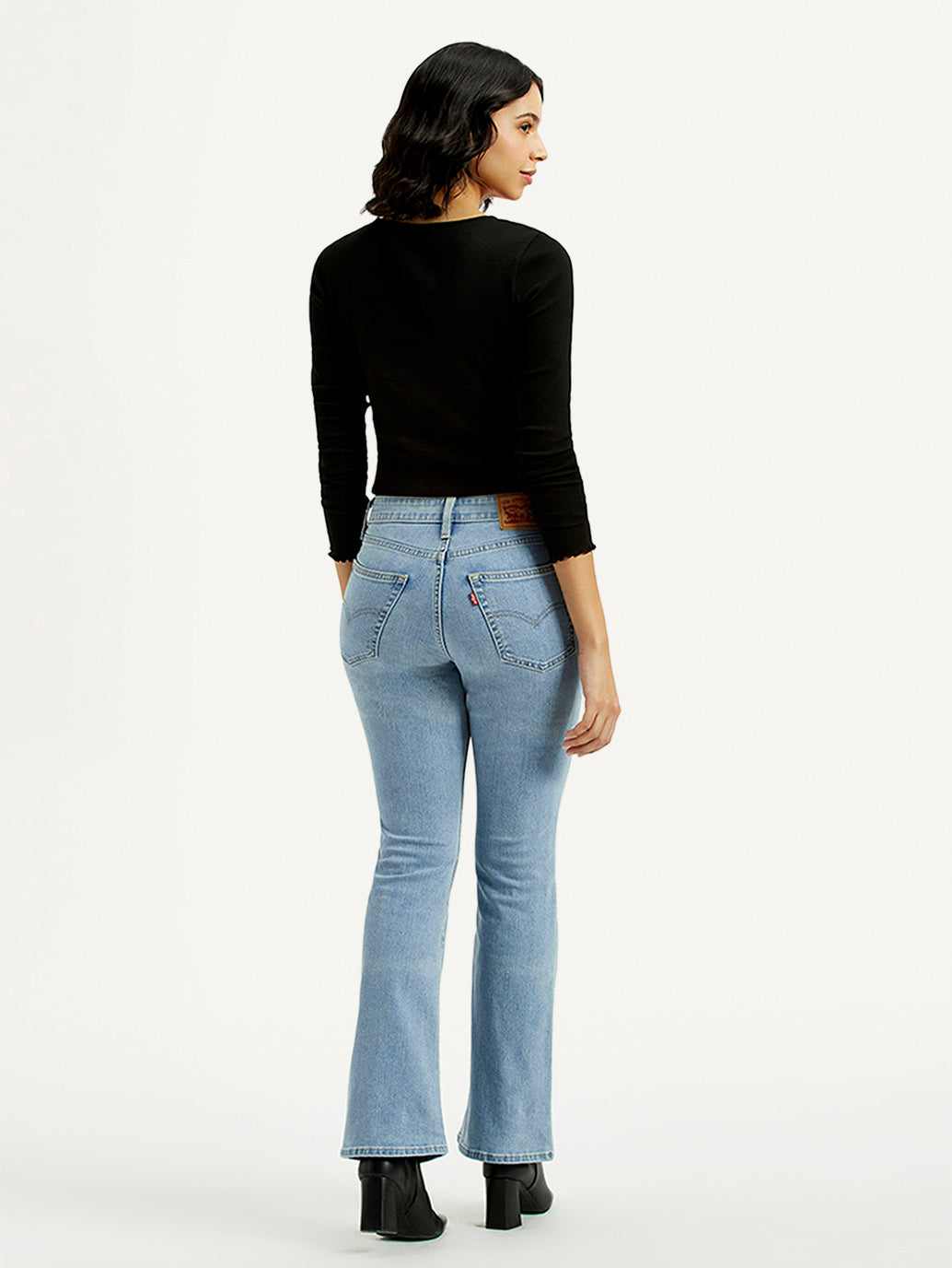 Women's 726 Light Indigo Flared Fit High Rise Jeans - Back View