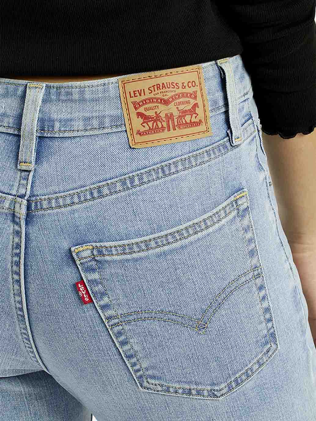 Women's 726 Light Indigo Flared Fit High Rise Jeans - Detail View