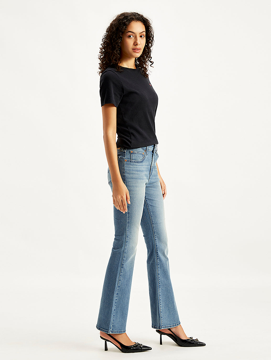 Women's Mid Rise 726 Flared Fit Blue Jeans