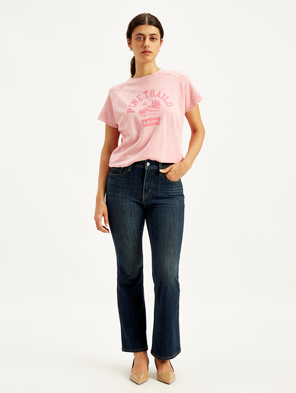 Women's 726 Blue Flared Fit High Rise Jeans