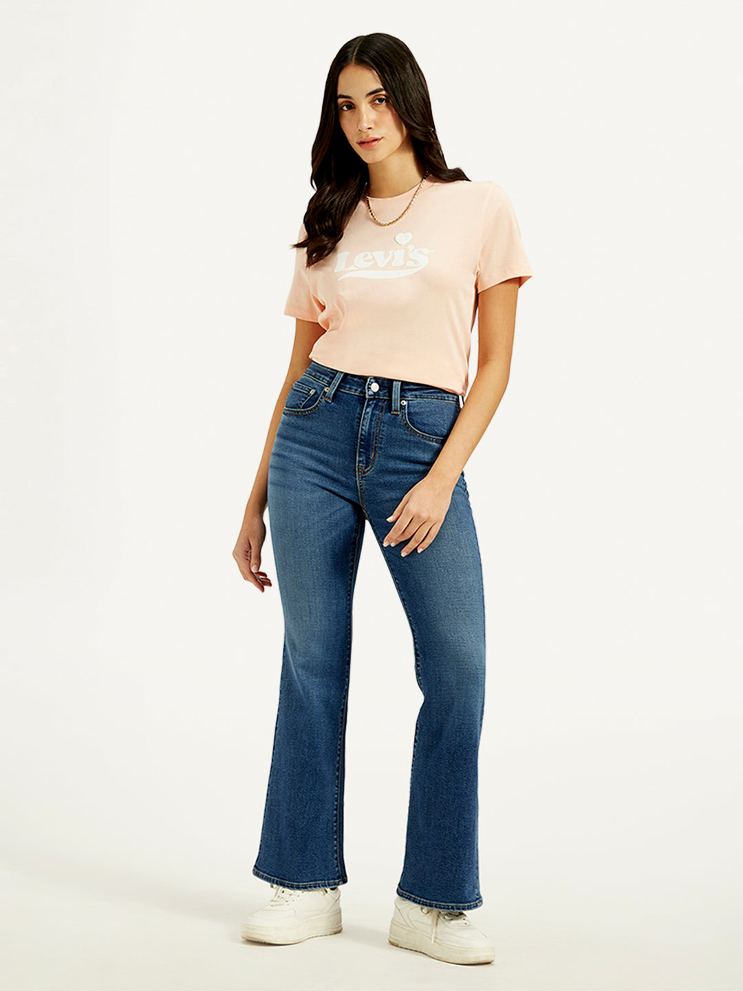 Women's 726 Blue Flared Fit High Rise Jeans