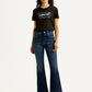 Women's 726 Navy Blue Flared Fit High Rise Jeans - Front View