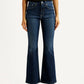 Women's 726 Navy Blue Flared Fit High Rise Jeans - Front View