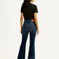 Women's 726 Navy Blue Flared Fit High Rise Jeans - Back View