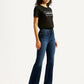 Women's 726 Navy Blue Flared Fit High Rise Jeans - Side View