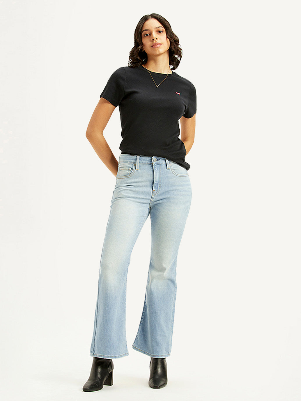 Women's 726 Light Blue Flared Fit Mid Rise Jeans