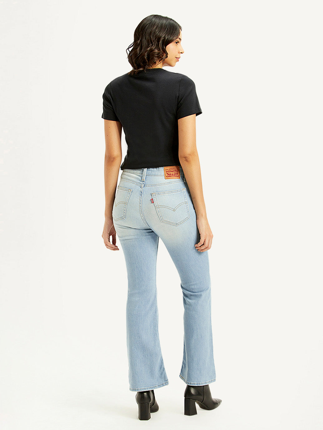 Women's 726 Light Blue Flared Fit Mid Rise Jeans - Back View