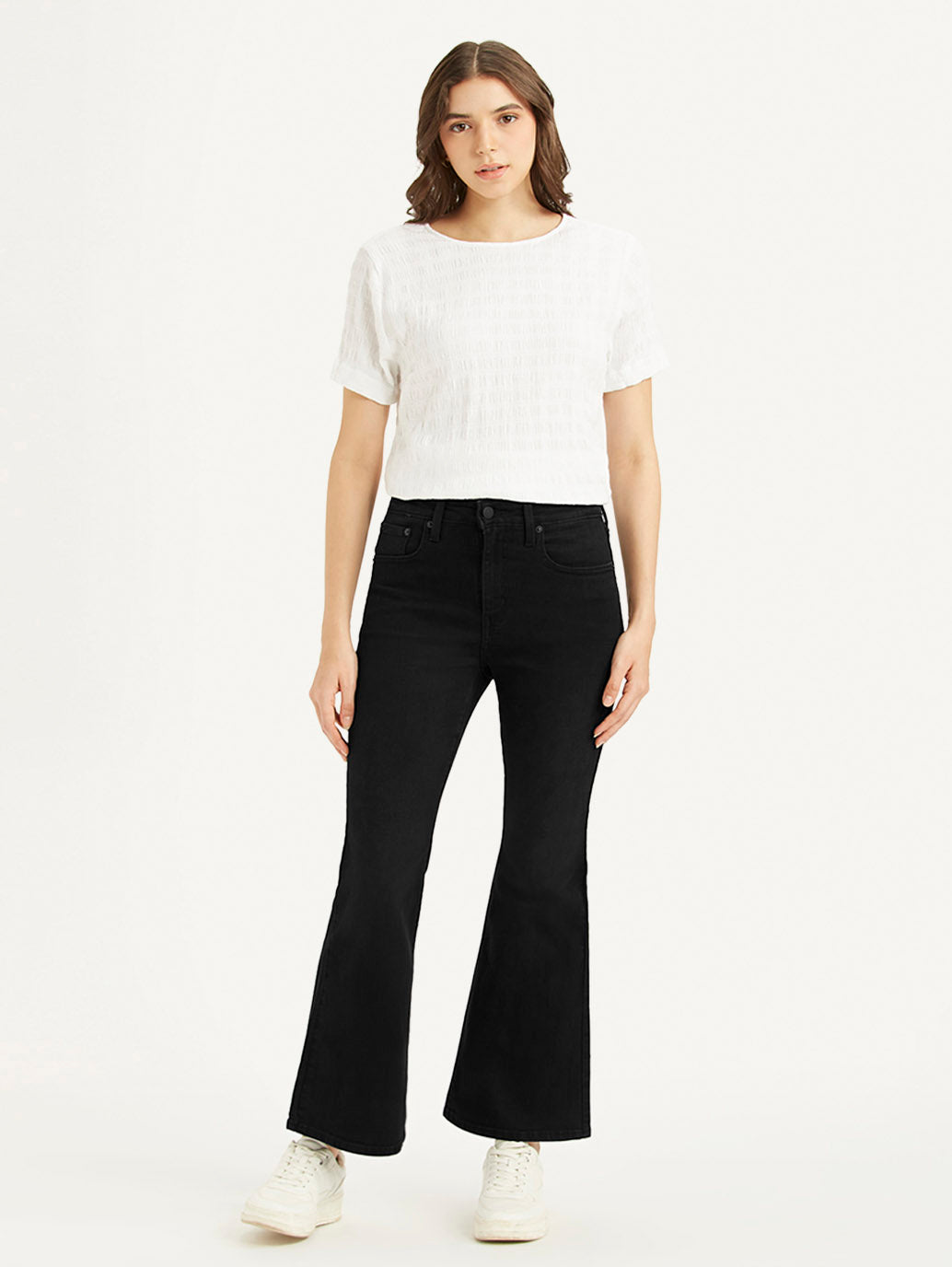 Women's 726 Black Flared Fit High Rise Jeans