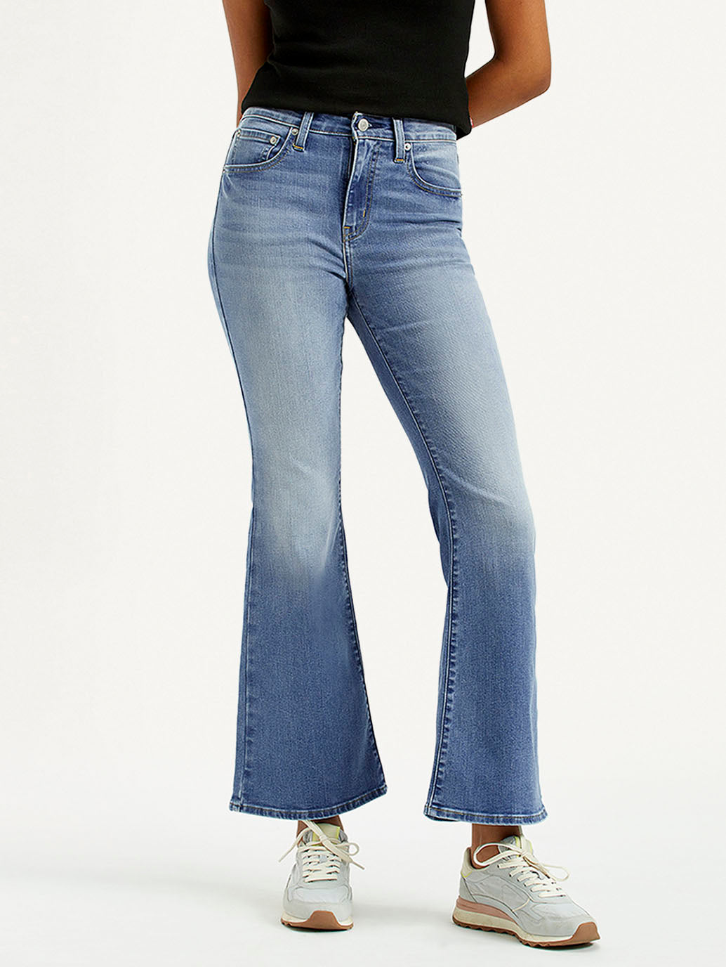 Women's 726 Med Indigo Flared Fit High Rise Jeans - Front View