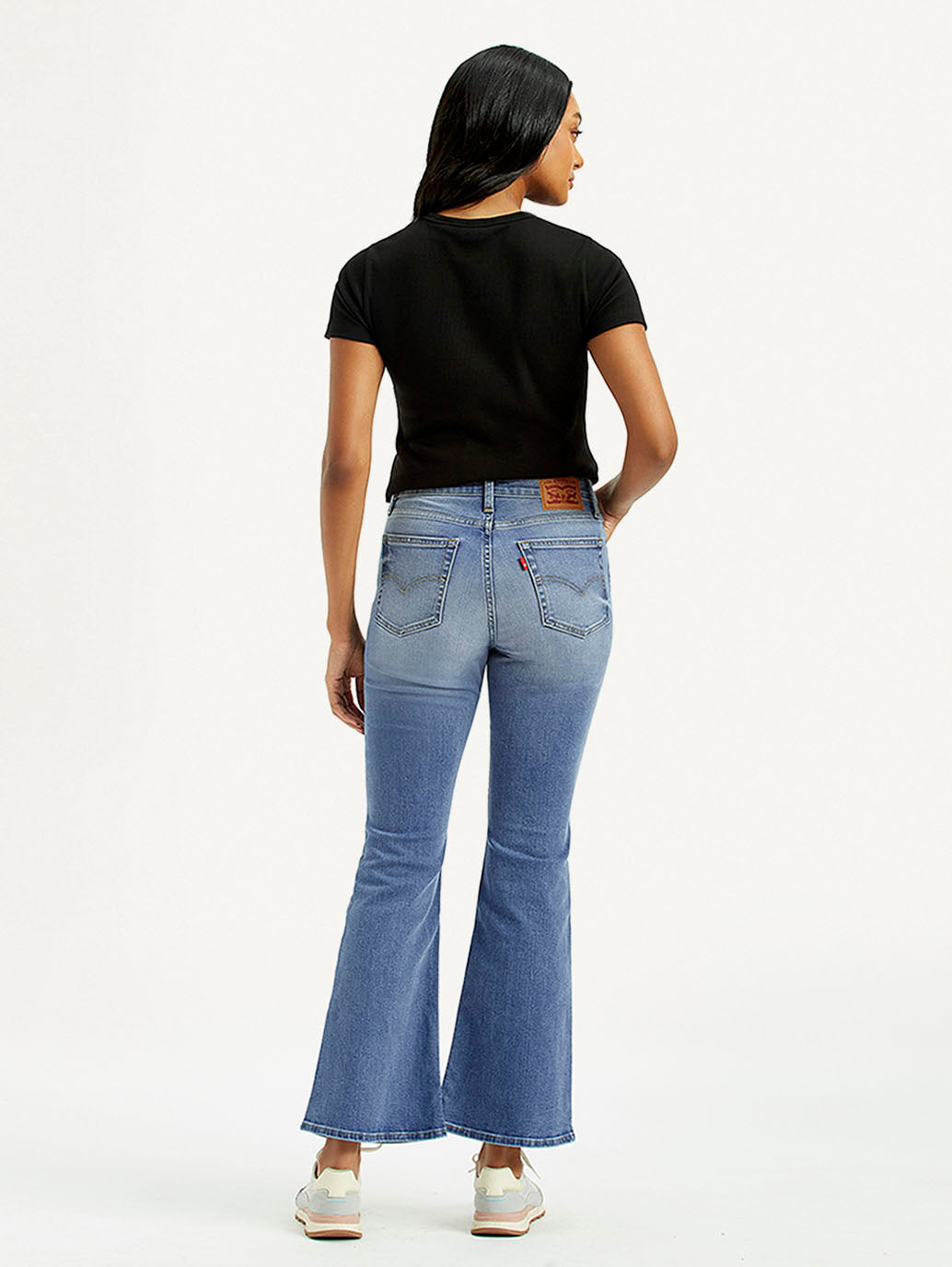 Women's 726 Med Indigo Flared Fit High Rise Jeans - Back View