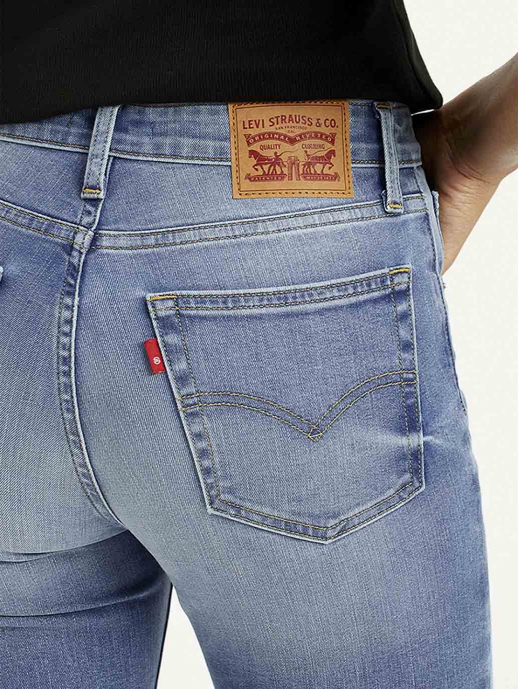 Women's 726 Med Indigo Flared Fit High Rise Jeans - Detail View