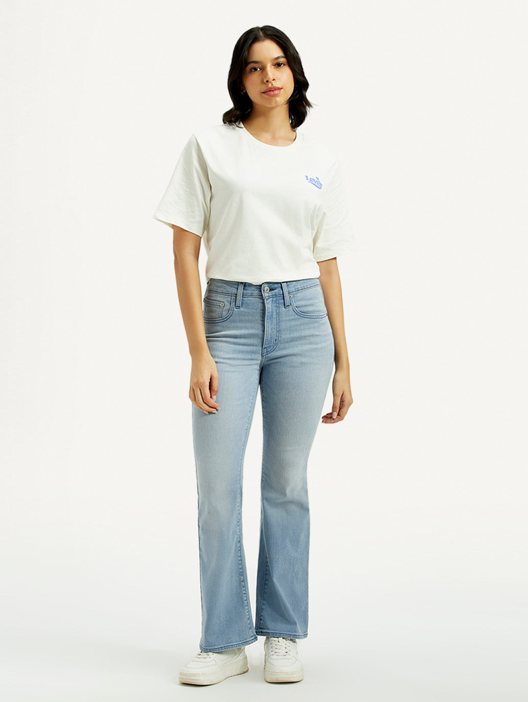 Women's 726 Light Indigo Flared Fit High Rise Jeans - Front View