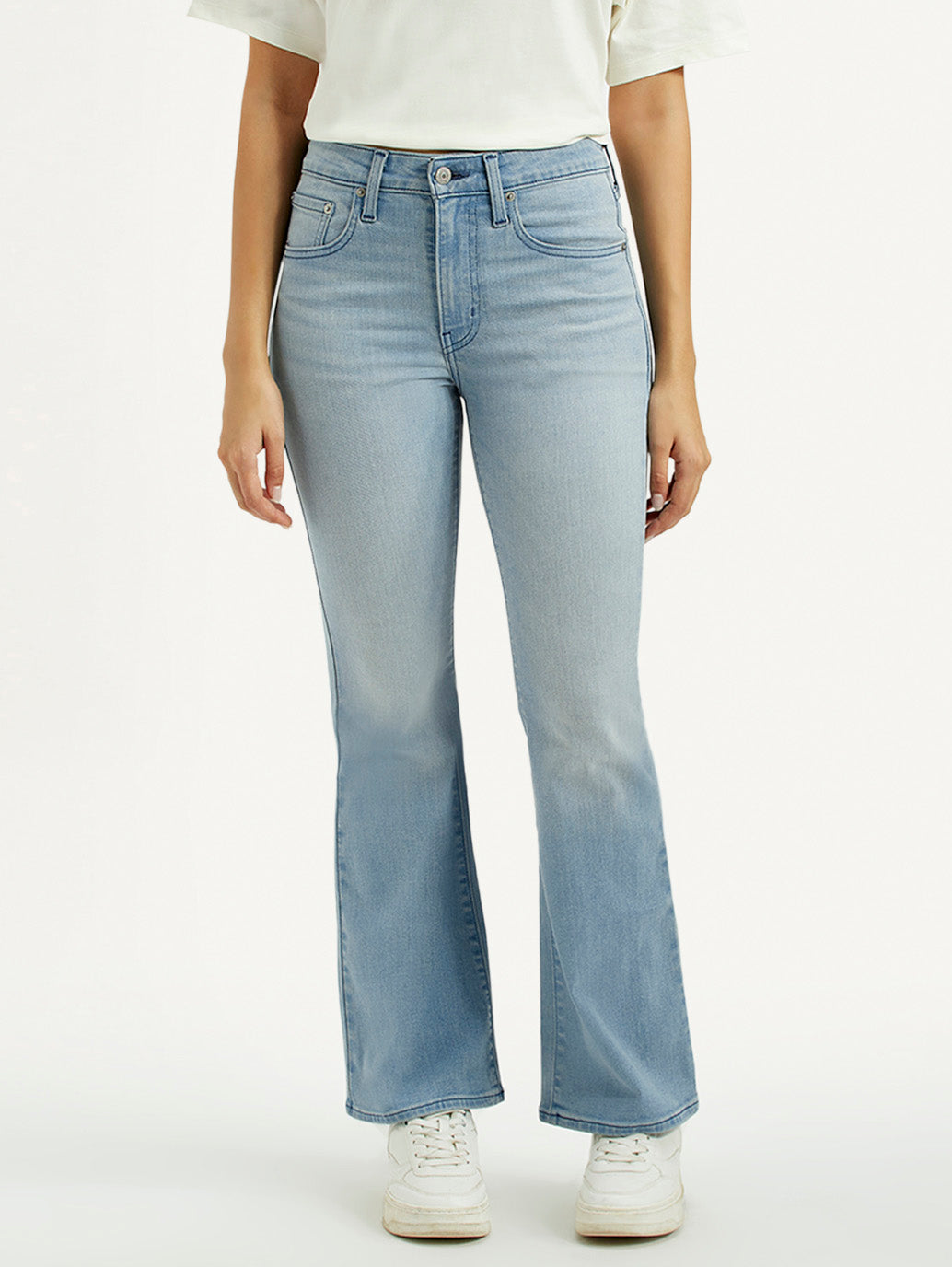 Women's 726 Light Indigo Flared Fit High Rise Jeans - Front View