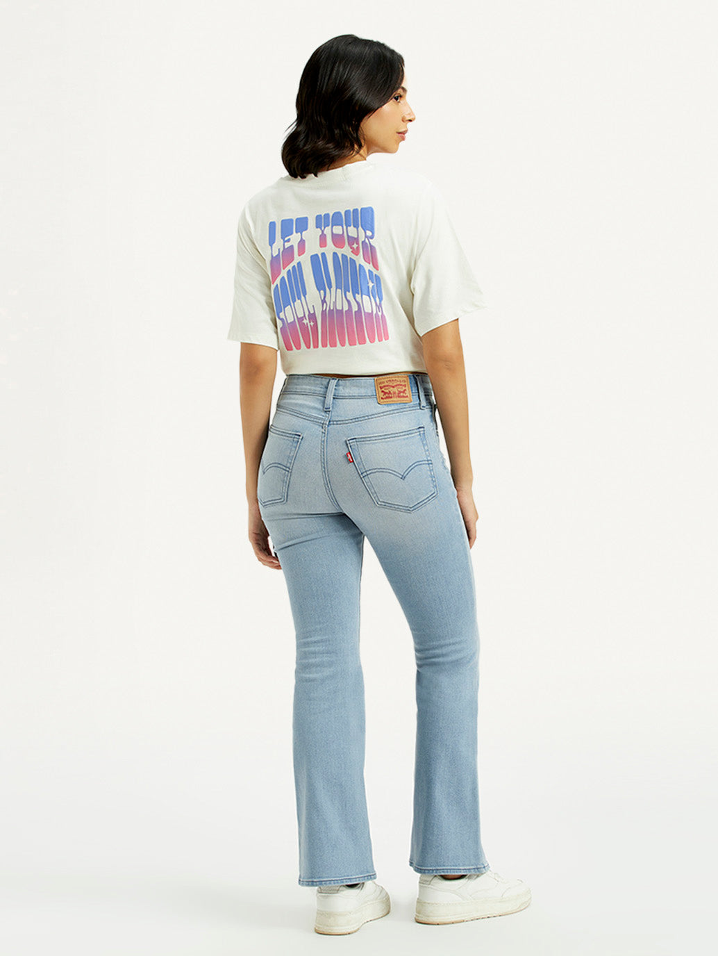 Women's 726 Light Indigo Flared Fit High Rise Jeans - Back View