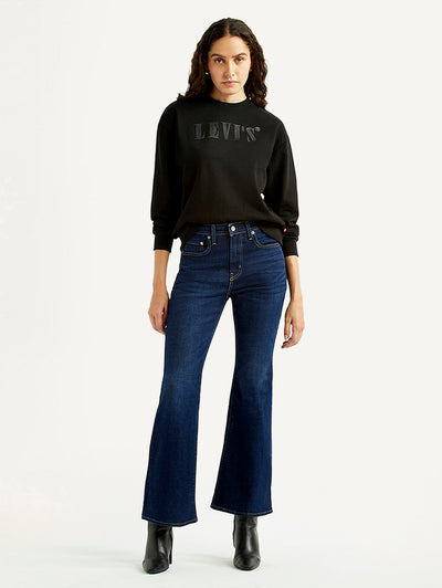 Women's 726 Navy Slim Flared Fit High Rise Jeans