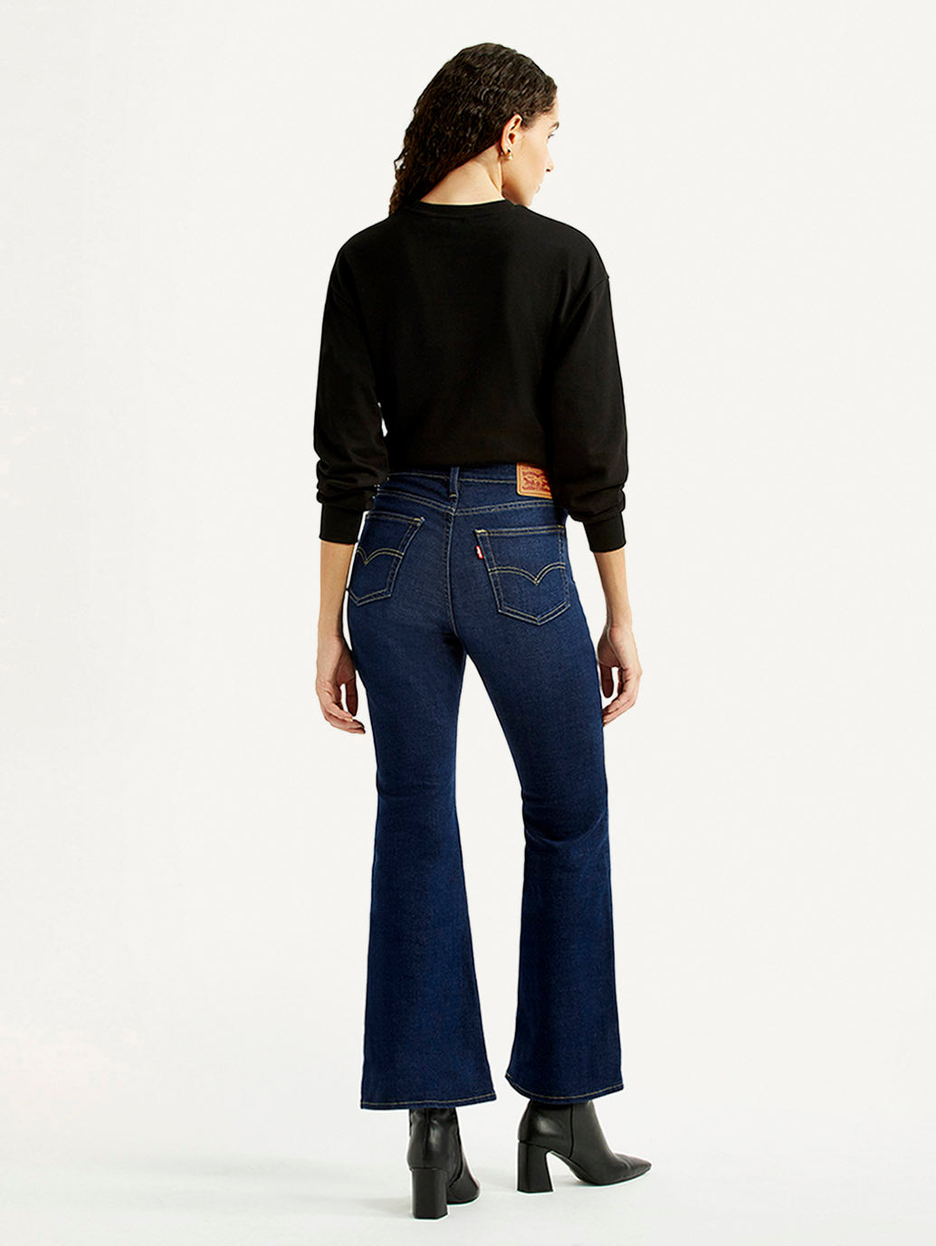 Women's 726 Navy Slim Flared Fit High Rise Jeans - Back View