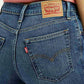 Women's 726 Blue Flared Fit High Rise Jeans - Detail View