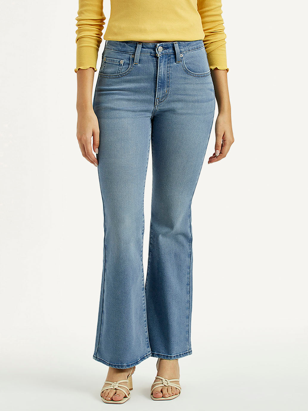 Women's 726 Med Indigo Flared Fit High Rise Jeans - Front View