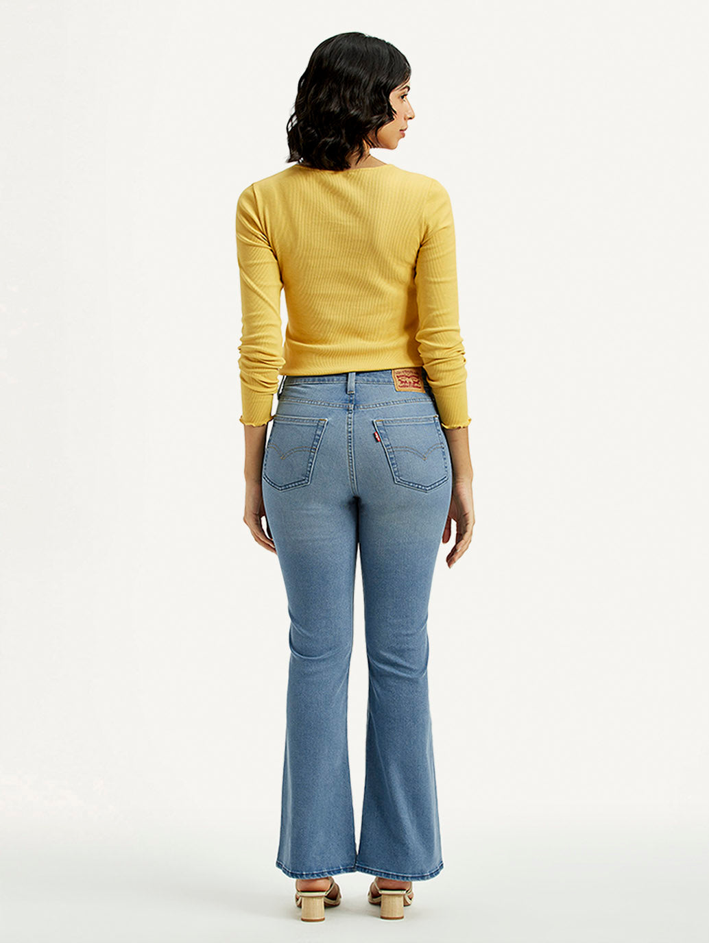 Women's 726 Med Indigo Flared Fit High Rise Jeans - Back View