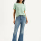 Women's 726 Blue Slim Flare Fit High Rise Jeans - Styleshot View