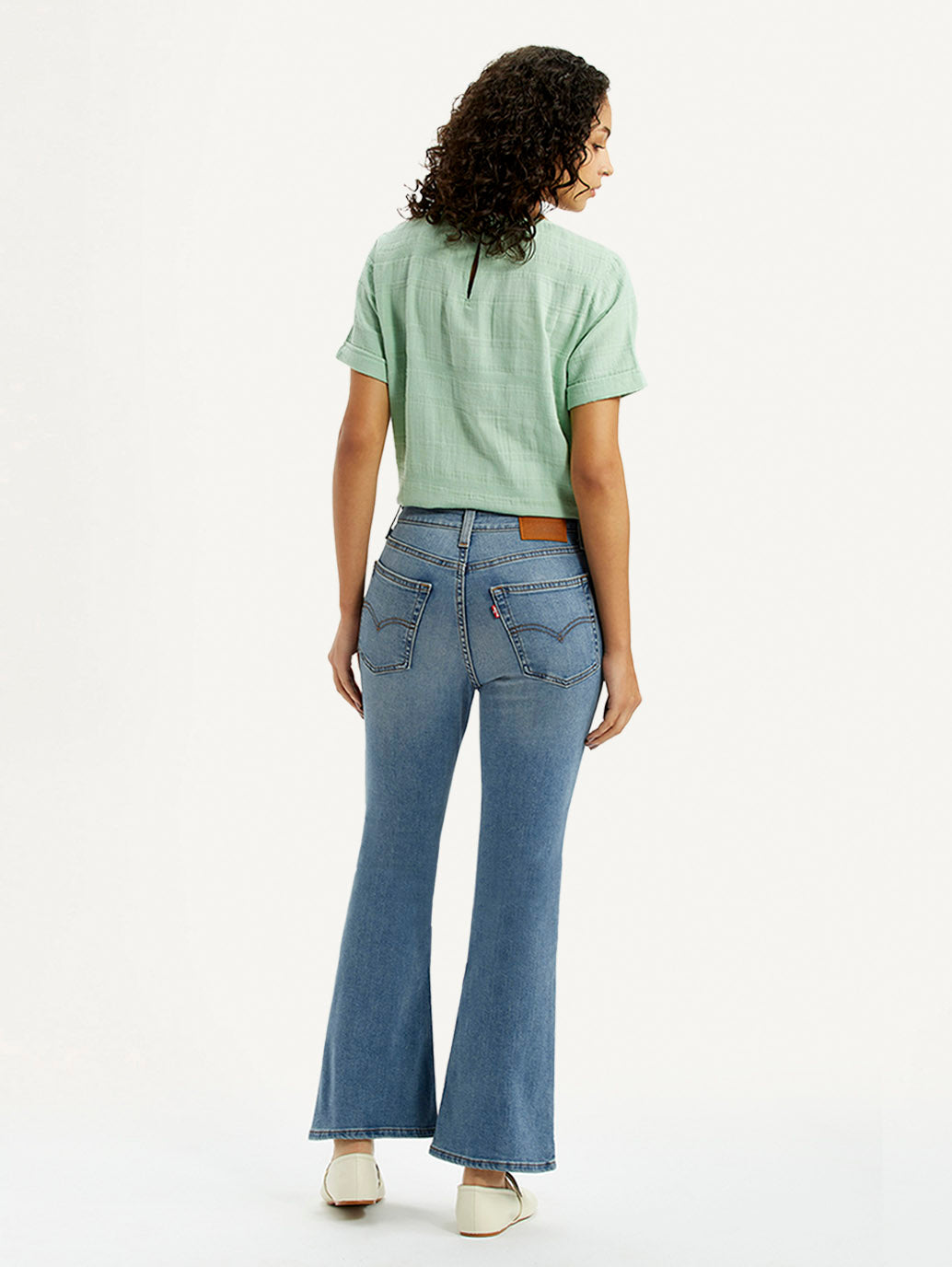 Women's 726 Blue Slim Flare Fit High Rise Jeans - Back View