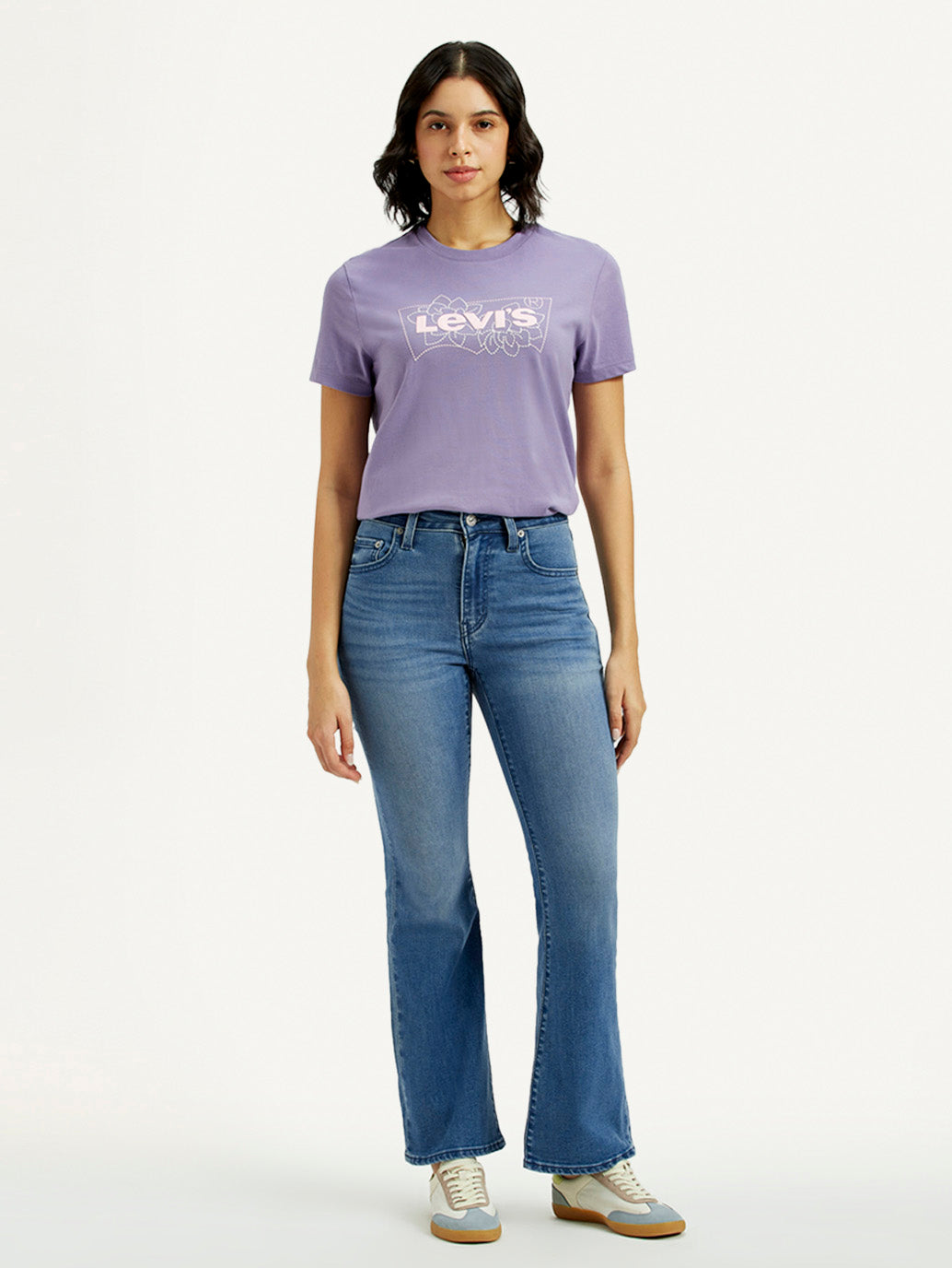 Women's 726 Mid Indigo Flared Fit High Rise Jeans - Front View