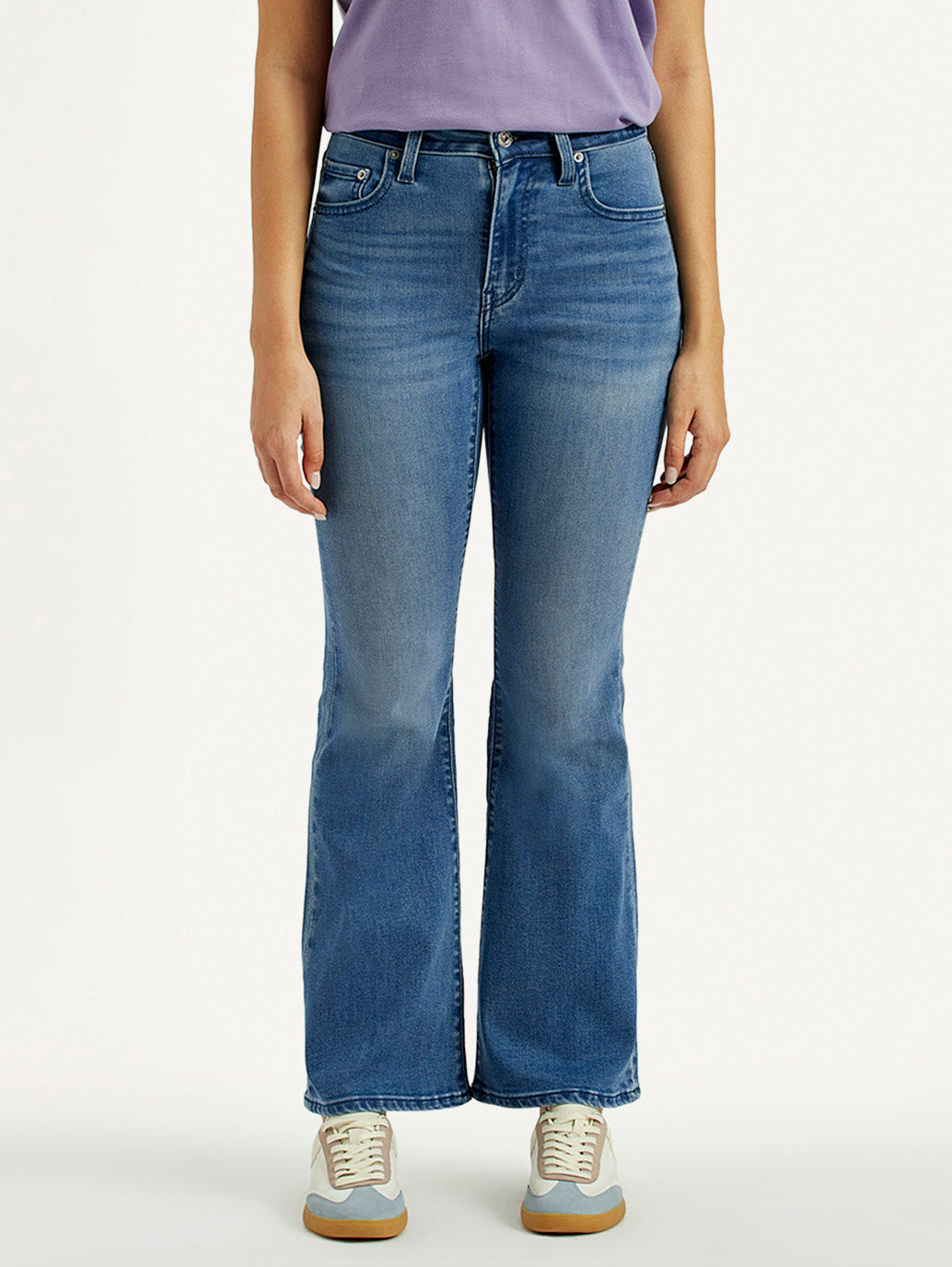 Women's 726 Mid Indigo Flared Fit High Rise Jeans - Front View