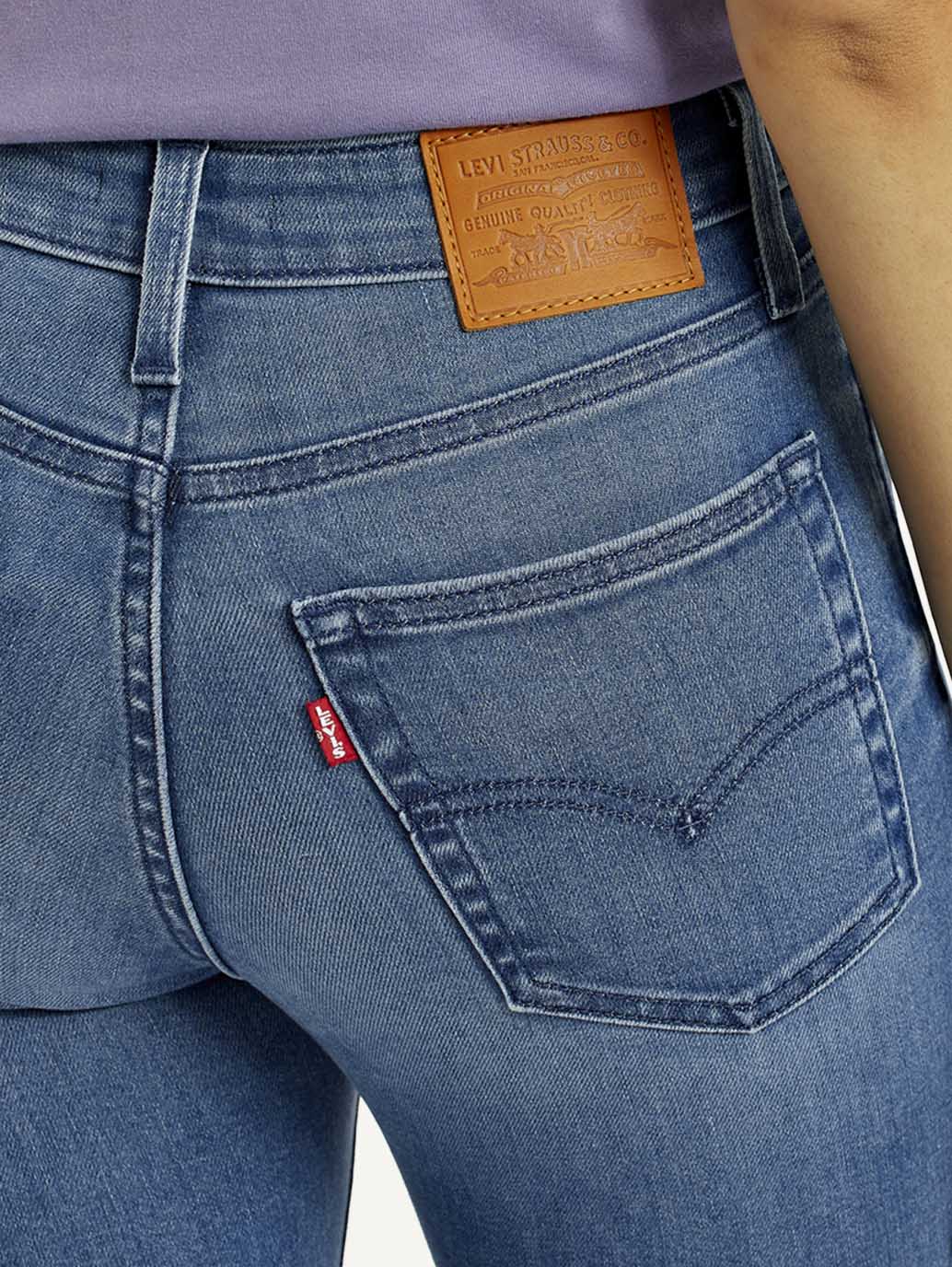 Women's 726 Mid Indigo Flared Fit High Rise Jeans - Detail View